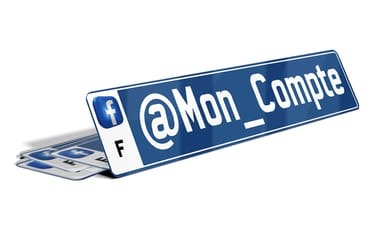 Plaque d'immatriculation Compte Facebook