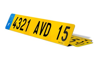 Plaque immatriculation voiture Ancien Format Jaune