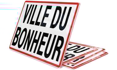 Panneau Ville Personnalisée 27,5x20 2 ligne