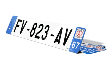 Plaque d'immatriculation Alsace 67