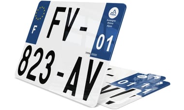 Plaque d'immatriculation 27,5x20 cm Ain 1