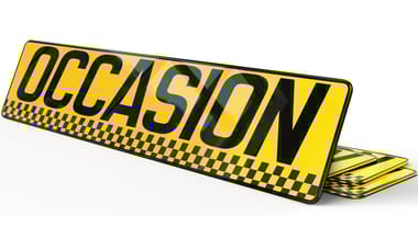 Cache plaque d'immatriculation Occasion Jaune damier