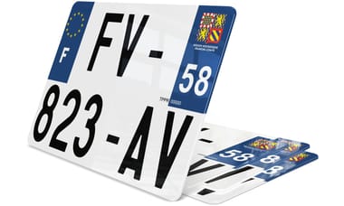 Plaque d'immatriculation 27,5x20 cm Nièvre 58