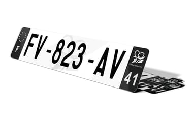 Plaque d'immatriculation noire fond logo Loir-et-Cher