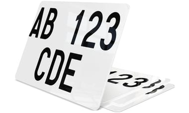 Plaque immatriculation Espagne blanche Cyclo 14x12 cm