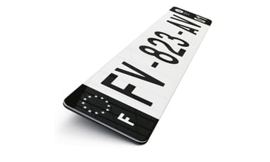 Plaque d'immatriculation Mode noir Eurobande noire et picto blanc