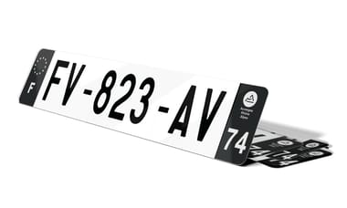 Plaque d'immatriculations noires Haute-Savoie 74