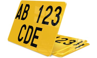 Plaque immatriculation Espagne jaune Cyclo 14x12 cm