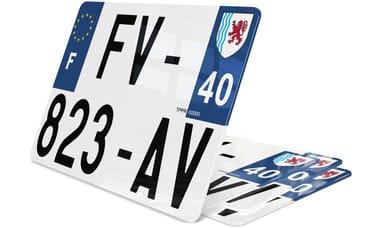 Plaque d'immatriculation 27,5x20 cm Landes 40