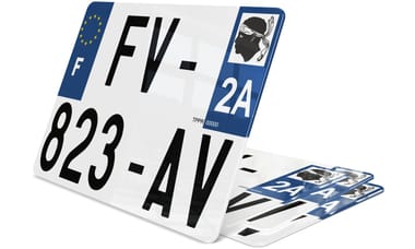 Plaque d'immatriculation 27,5x20 cm Corse-du-Sud 2A