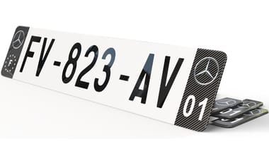 Plaque immatriculation Noire Eurofrance Mercedes Carbone 2