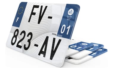 Plaque immatriculation Moto Filigrane Toile
