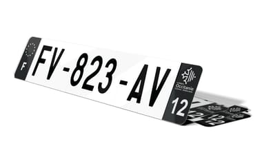 Plaque d'immatriculations noires Aveyron 12