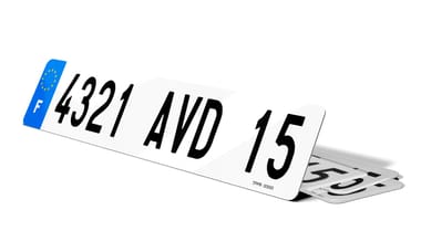Plaque immatriculation voiture Ancien Format