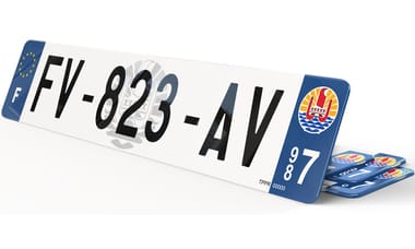 Plaque immatriculation Fond logo Polynésie Française