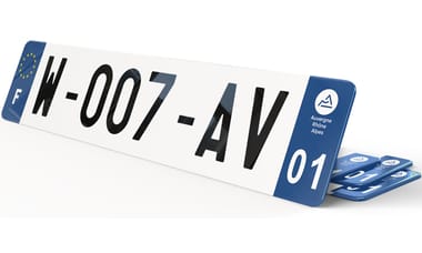 Plaque immatriculation W Garage Bleu Marine