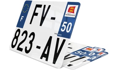 Plaque d'immatriculation 27,5x20 cm Manche 50