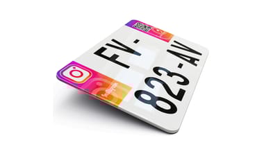Plaque immatriculation Moto Instagram QR code personnalisé