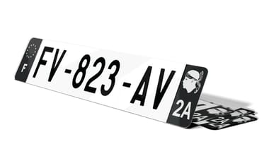 Plaque d'immatriculations noires Corse-du-Sud 2A