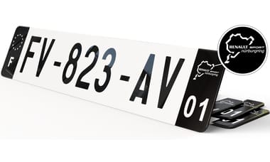 Plaque d'immatriculation Renault Sport Noire Nurburgring