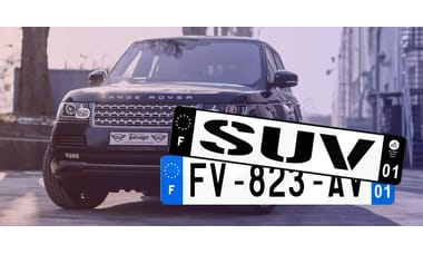 Plaque immatriculation SUV