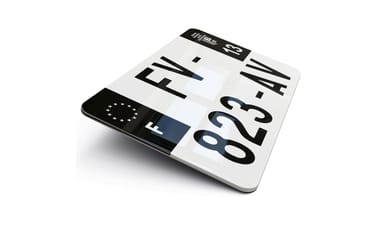 Plaque immatriculation Moto Noire