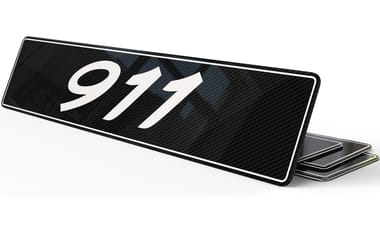 Plaque décorative Noire 911 Carbone liseré blanc