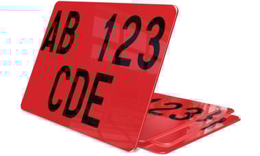 Plaque immatriculation Espagne Rouge Cyclo 14x12 cm