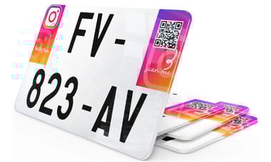 Plaque immatriculation Moto Instagram QR code personnalisé