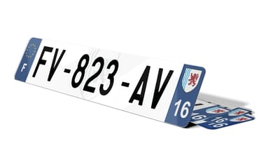 Plaque immatriculation fond logo Nouvelle-Aquitaine