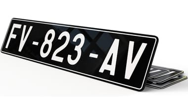 Plaque d'immatriculations Noire pour voiture de collection