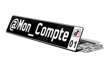 Plaque d'immatriculation Compte TikTok Droite