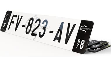 Plaque immatriculation Noire Fond logo Saint-Martin
