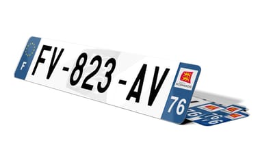 Plaque d'immatriculation fond logo Seine-Maritime 76