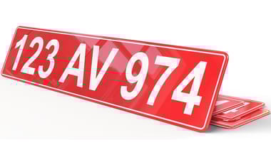 Plaque immatriculation Rouge GEX Zone Franche