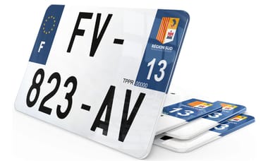 Plaque d'immatriculation moto (21x13) 2023