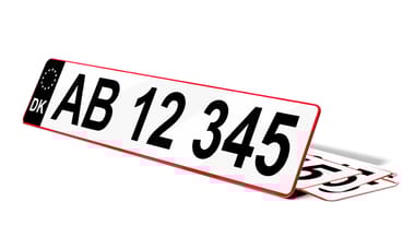 Plaque immatriculation Danemark noire