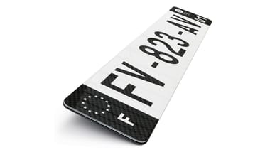 Plaque d'immatriculation effet carbone noir
