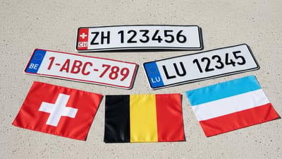 Plaques Suisse, Belgique, Luxembourg : les différences avec la France