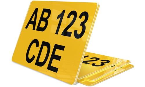 Plaque immatriculation Espagne jaune Petite Moto 17x13 cm