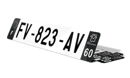 Plaque d'immatriculations noires Oise 60