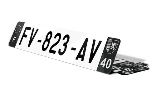 Plaque d'immatriculations noires Landes 40
