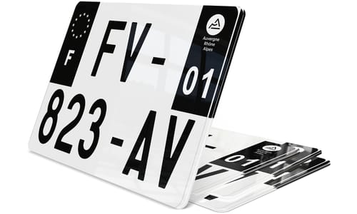 Plaque Immatriculation Moto Noire 17x13 cm petit format