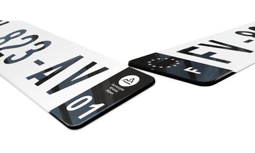 Pack 2 plaques d'immatriculation bandes noires