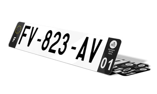 Plaque d'immatriculations Noires