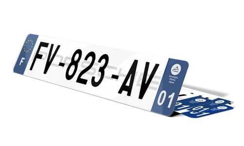 Plaque immatriculation fond lettrage Porsche