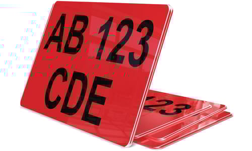 Plaque immatriculation Espagne Rouge Petite Moto 17x13 cm