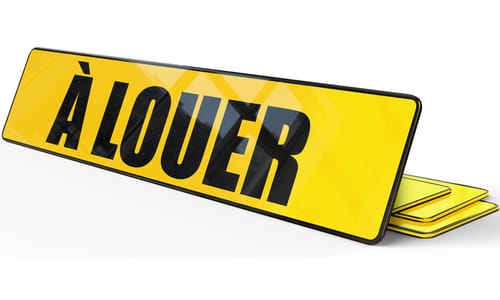 Cache plaque d'immatriculation A Louer Jaune