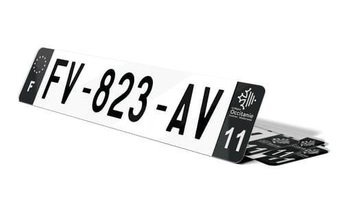 Plaque d'immatriculations noires Aude 11