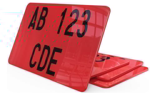 Plaque immatriculation Espagne Rouge Moto 21x13 cm